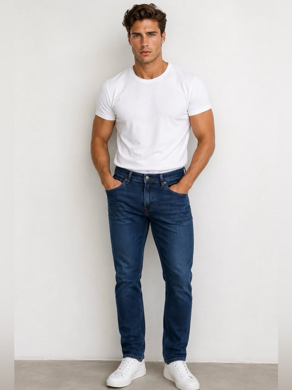 $129 BONOBOS Jeans Men’s 31x30” Slim Tapered Medium Wash Blue Denim Stretch EUC